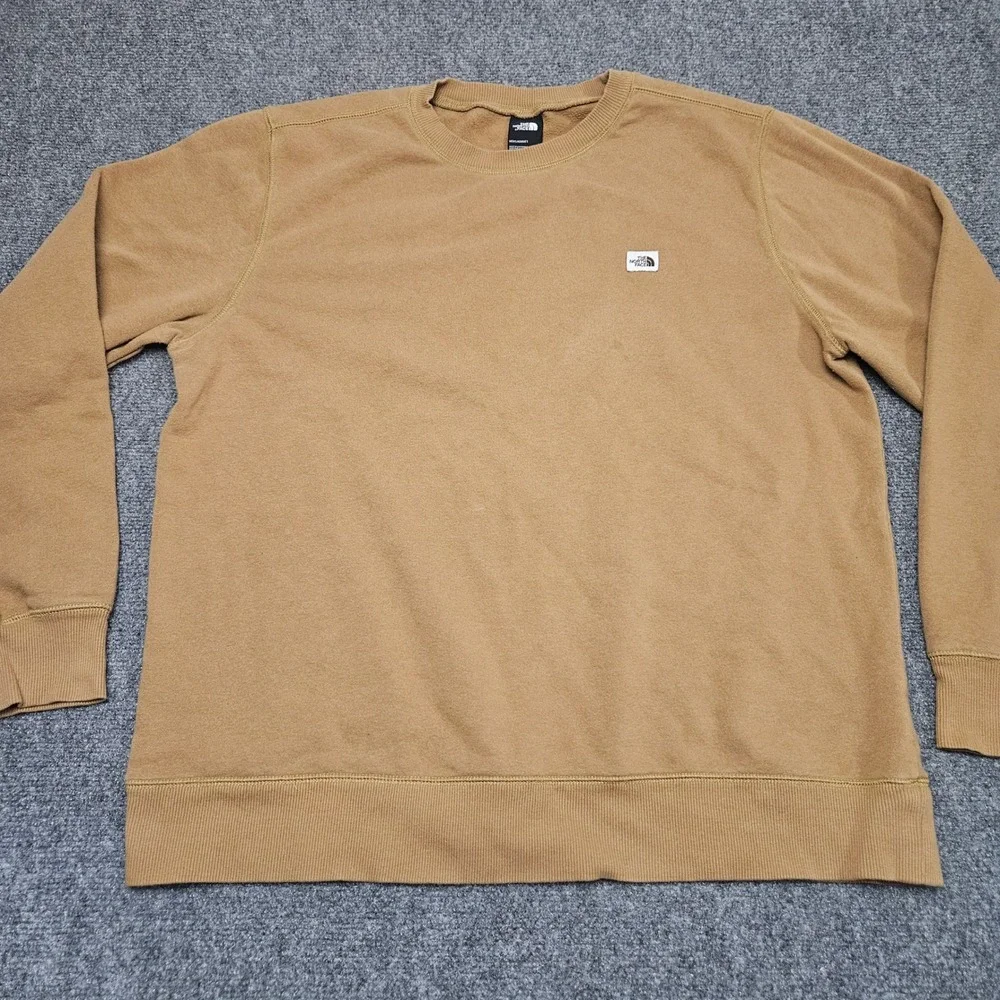 The North Face Crewneck Sweatshirt XL‎ Tan Fleece-Lined Pullover Outdoor Casual